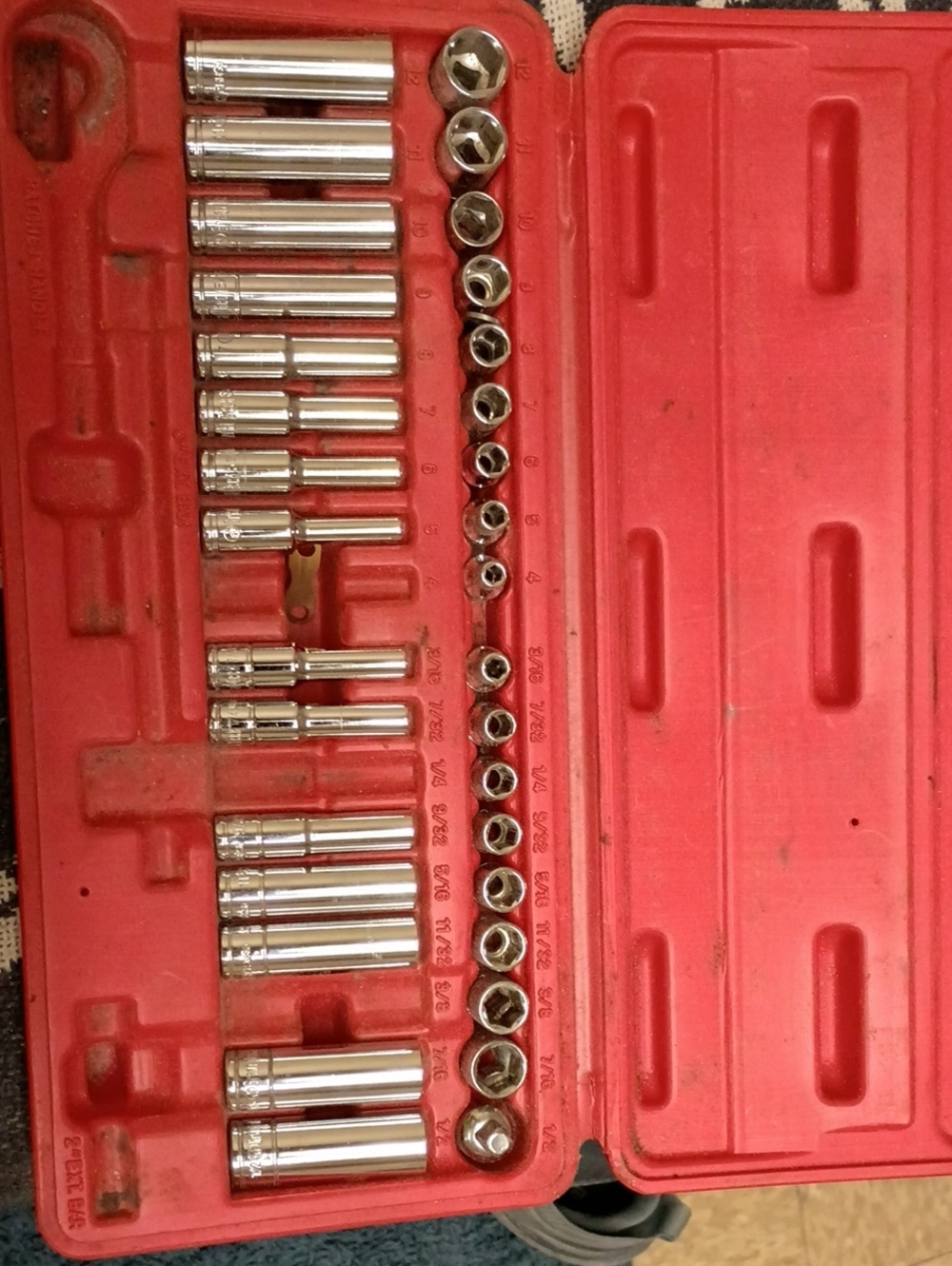 Chrome Socket Set in Red Case - Assorted Sizes